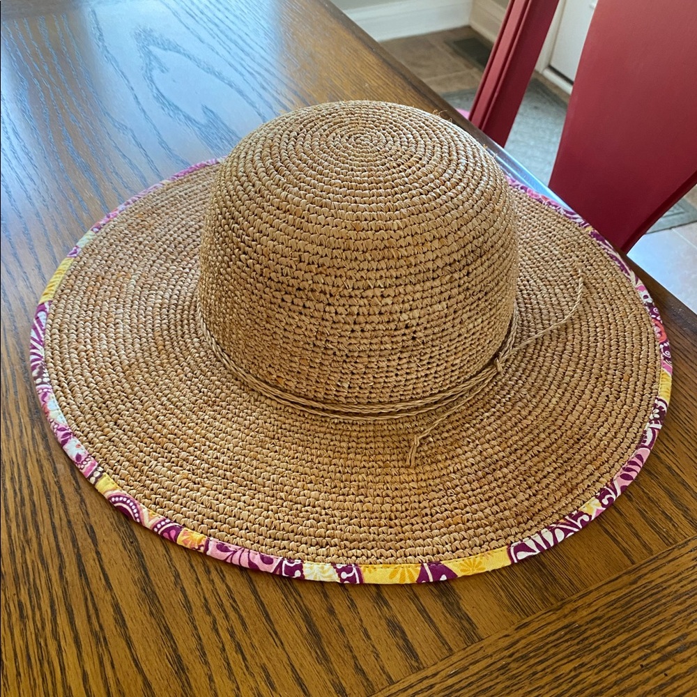 Vera Bradley Straw Sun Hat - Bali Gold